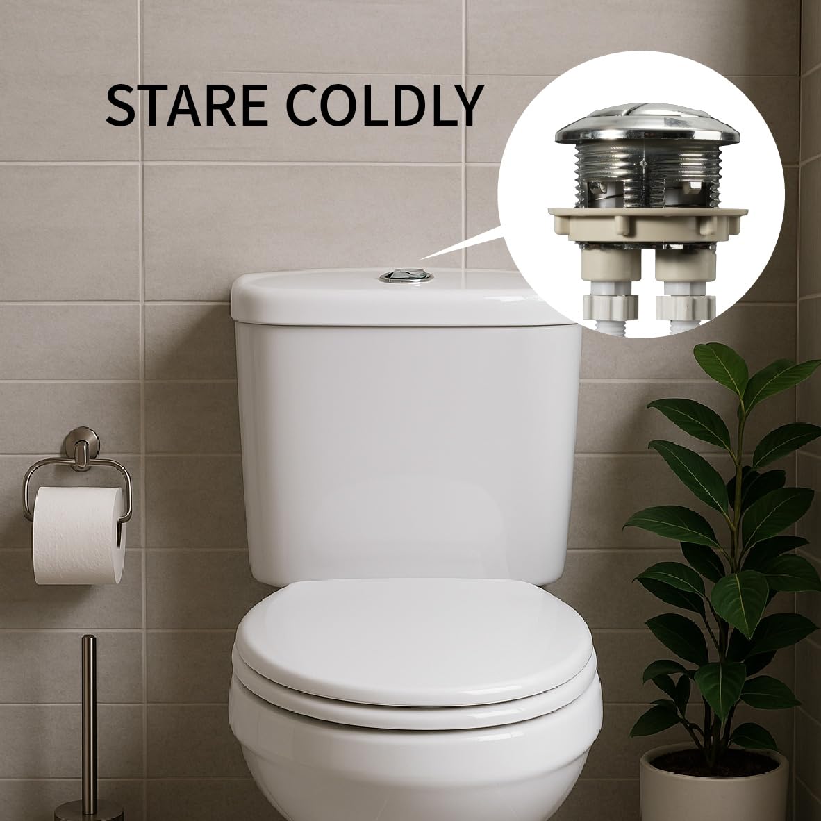 Pulsante Universale per Scarico WC 40 mm, Pulsante di Scarico per Doppio Scarico, Pulsante per Tanica Acqua con Diametro da 37-44 mm, Pulsante per Serbatoio per Bagno