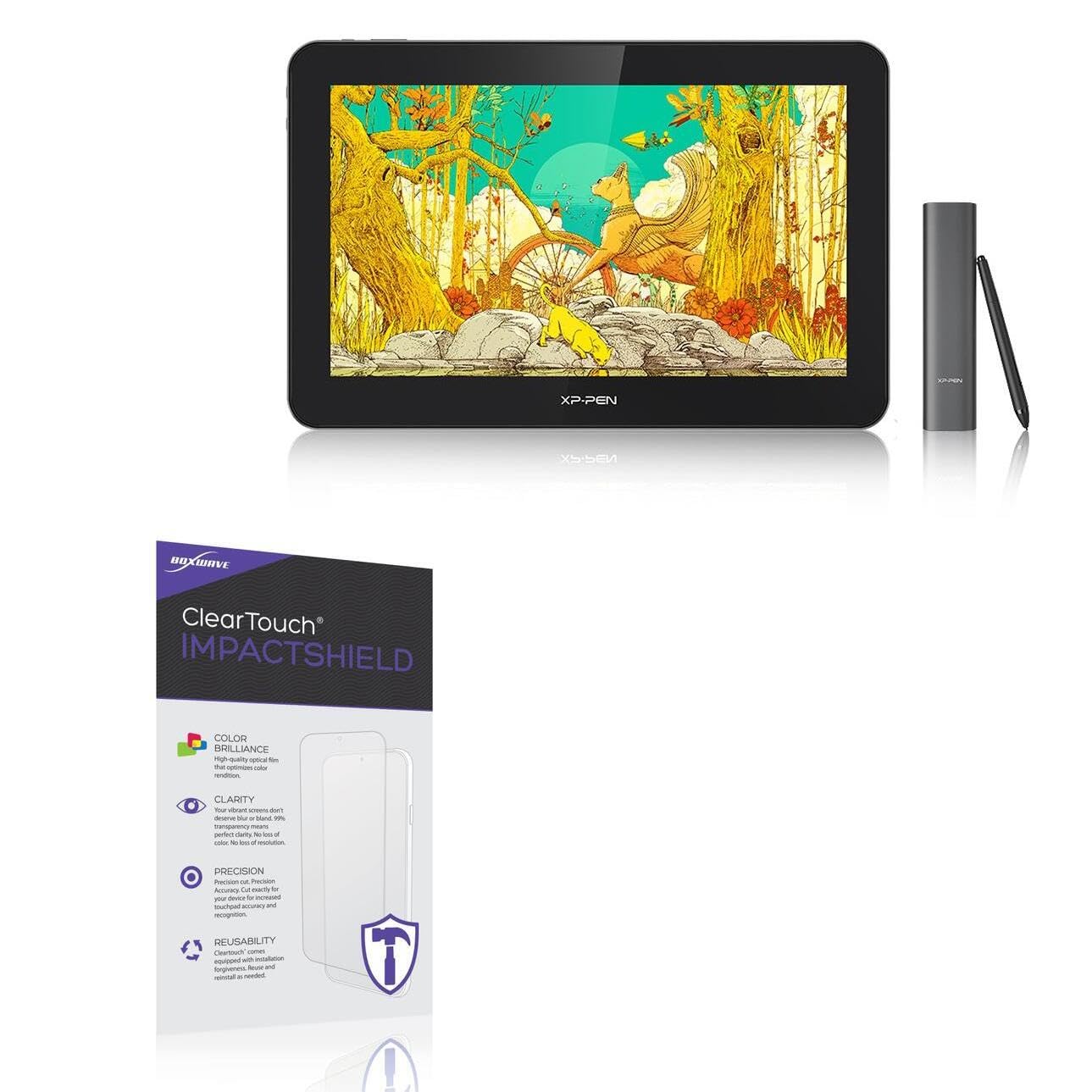 BoxWave Screen Protector Compatible With XP-Pen Pro 16TP - ClearTouch ImpactShield (2-Pack), Impenetrable Screen Protector Flexible Film