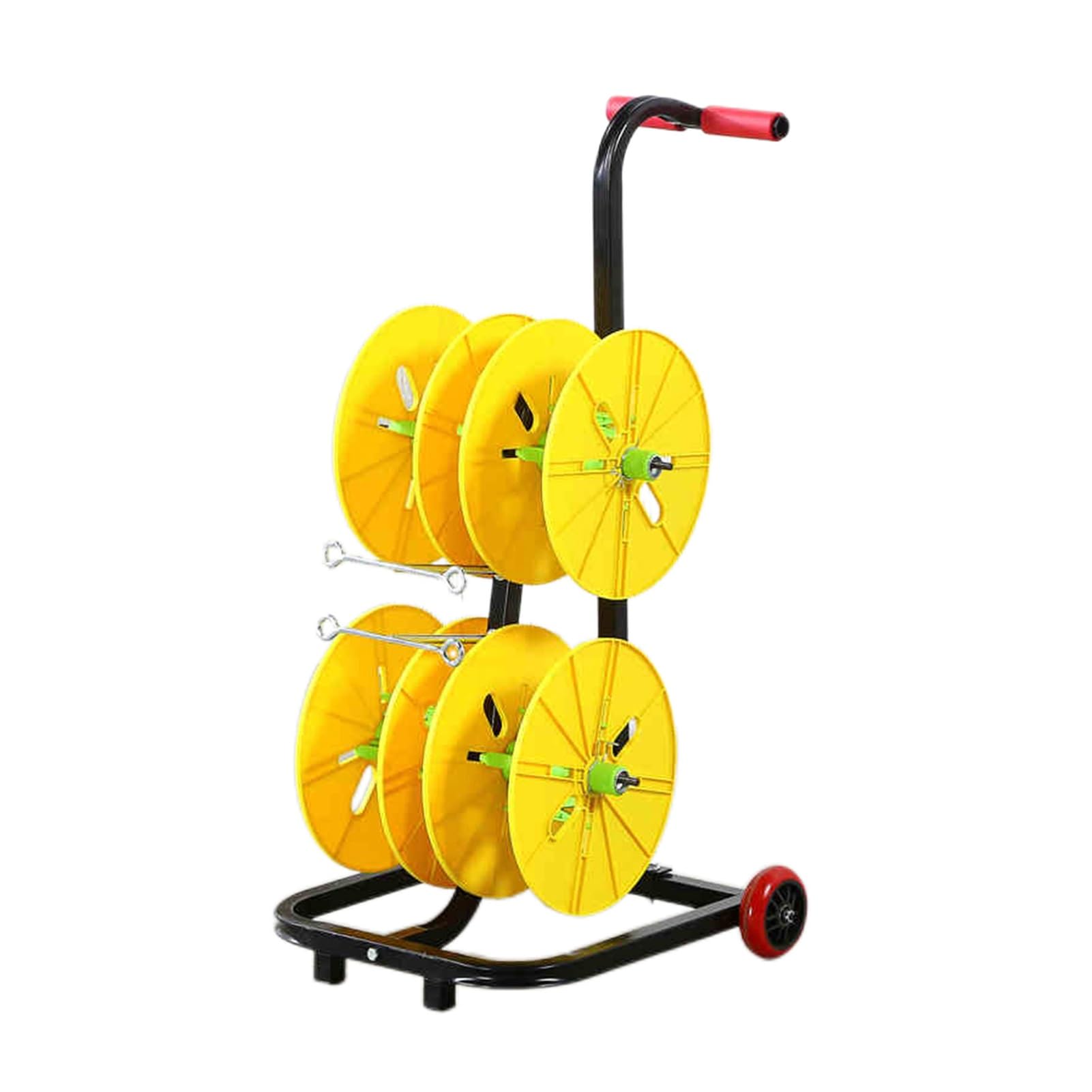 WDSOPK Rolling Wire Spool Rack,Transportable 8 Axle Cable Caddy,Removable Electrical Wire Spool Holder Cart,for Industrial and Retail Use (4 reel)