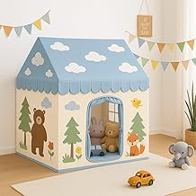 XEMOX, Light Weight Kids Play Tent House – Fun, Foldable, and Durable for Indoor & Outdoor Toys for 3 to 10 Year Old Kids (Blue Sky)