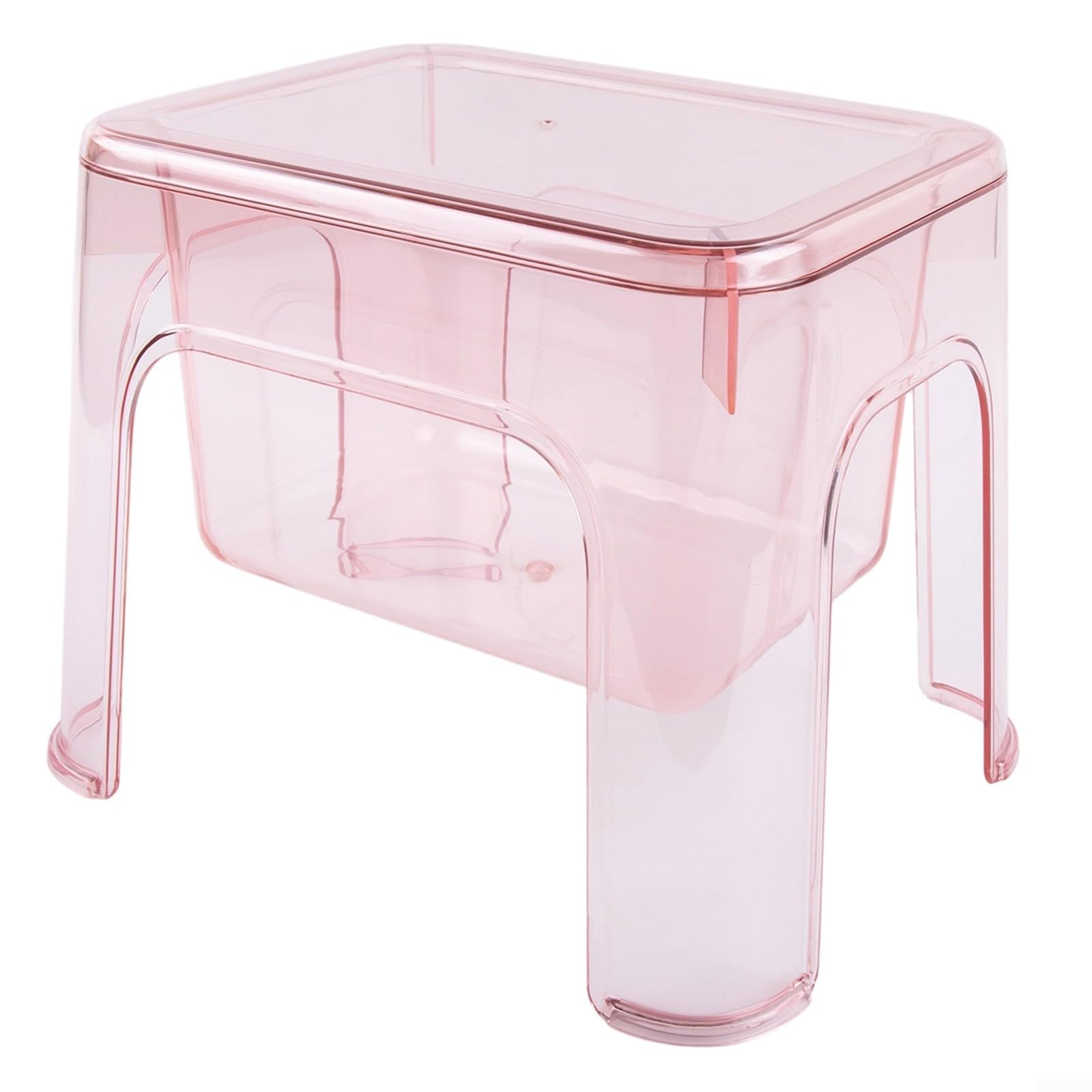 Funda transparente para puf (32 x 25 cm), color rosa | Visión clara del contenido, promueve la autonomía, 32 x 25 x 32 cm, ideal para espacios pequeños, fácil montaje