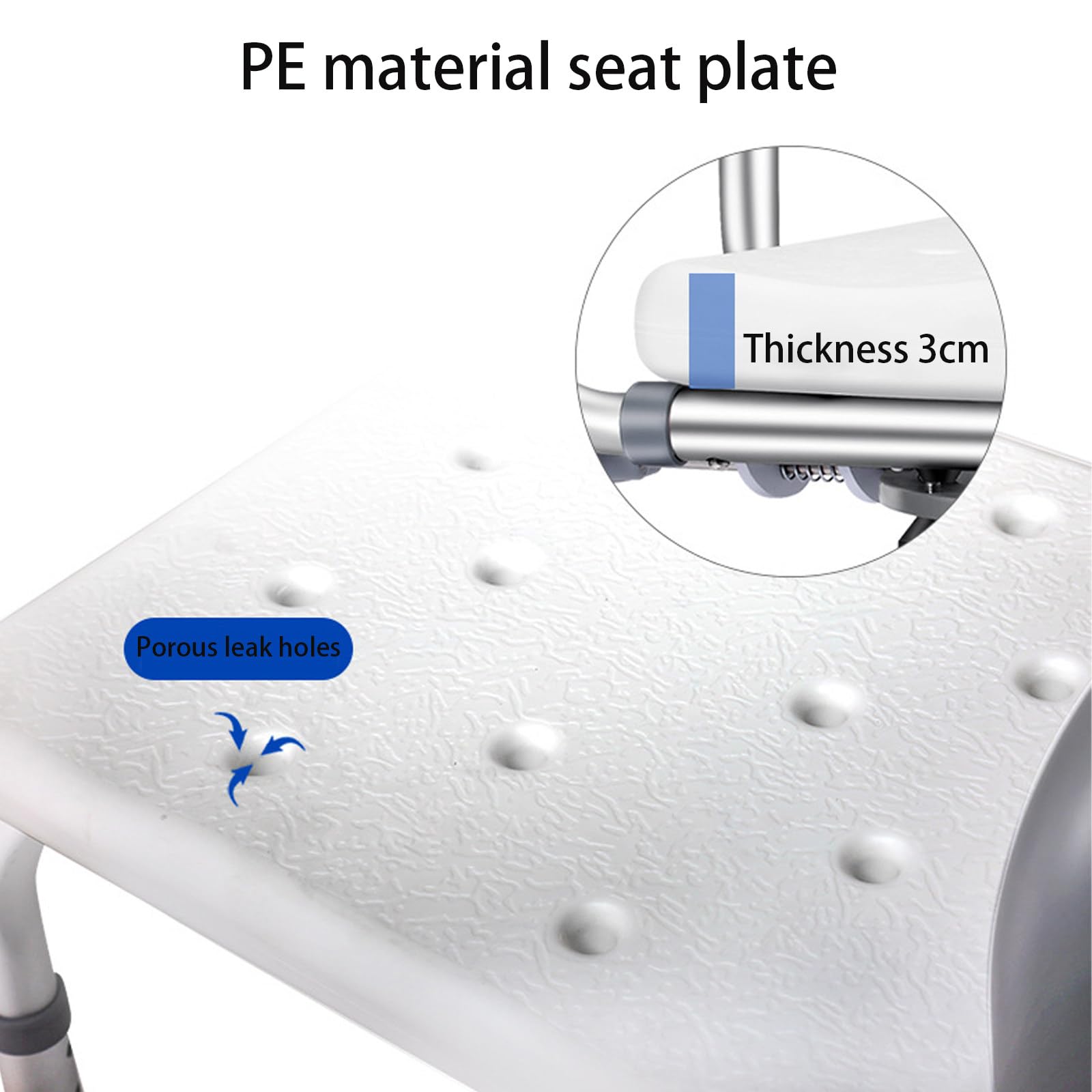 Asiento De Silla De Ducha con Respaldo ExtraíBle, Silla De Ducha para Ducha Interior Y BañEra, Taburete De Ducha Ajustable para Ancianos, Discapacitados, Embarazadas, Discapacitados
