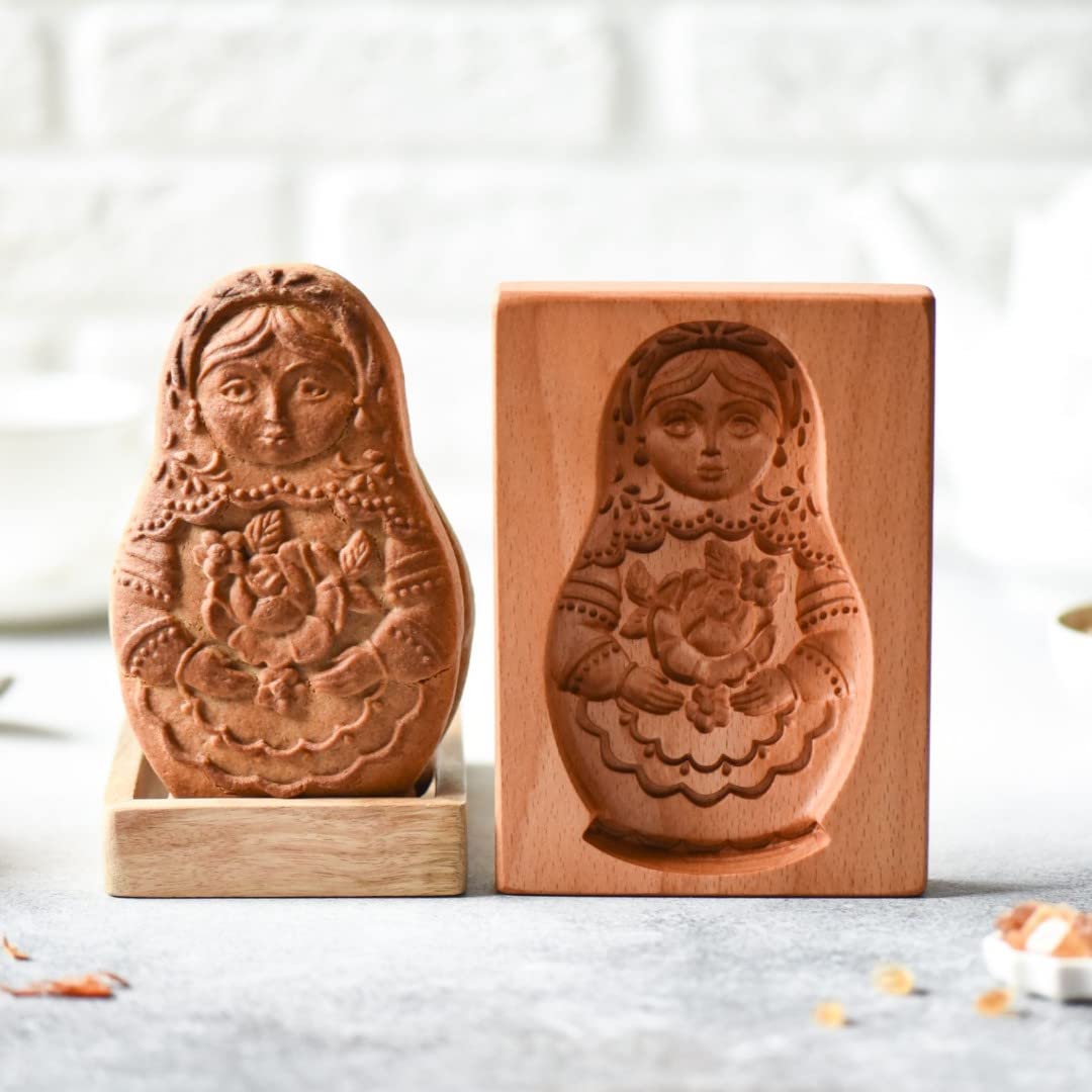 木製彫刻型 顔と植物デザイン 菓子型 おかめ 鬼 Amazon | 木製クッキー型 木製クッキービスケット型 ベーキング