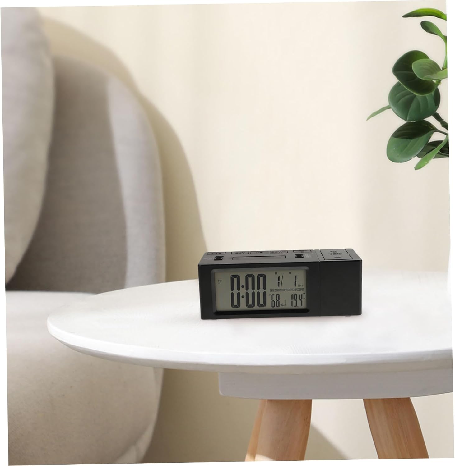 STOBAZA Alarm Clock Projection Digital for Bedroom Boys and Girls Small Night Light Red Display Ceiling Wall Silent Easy to Read