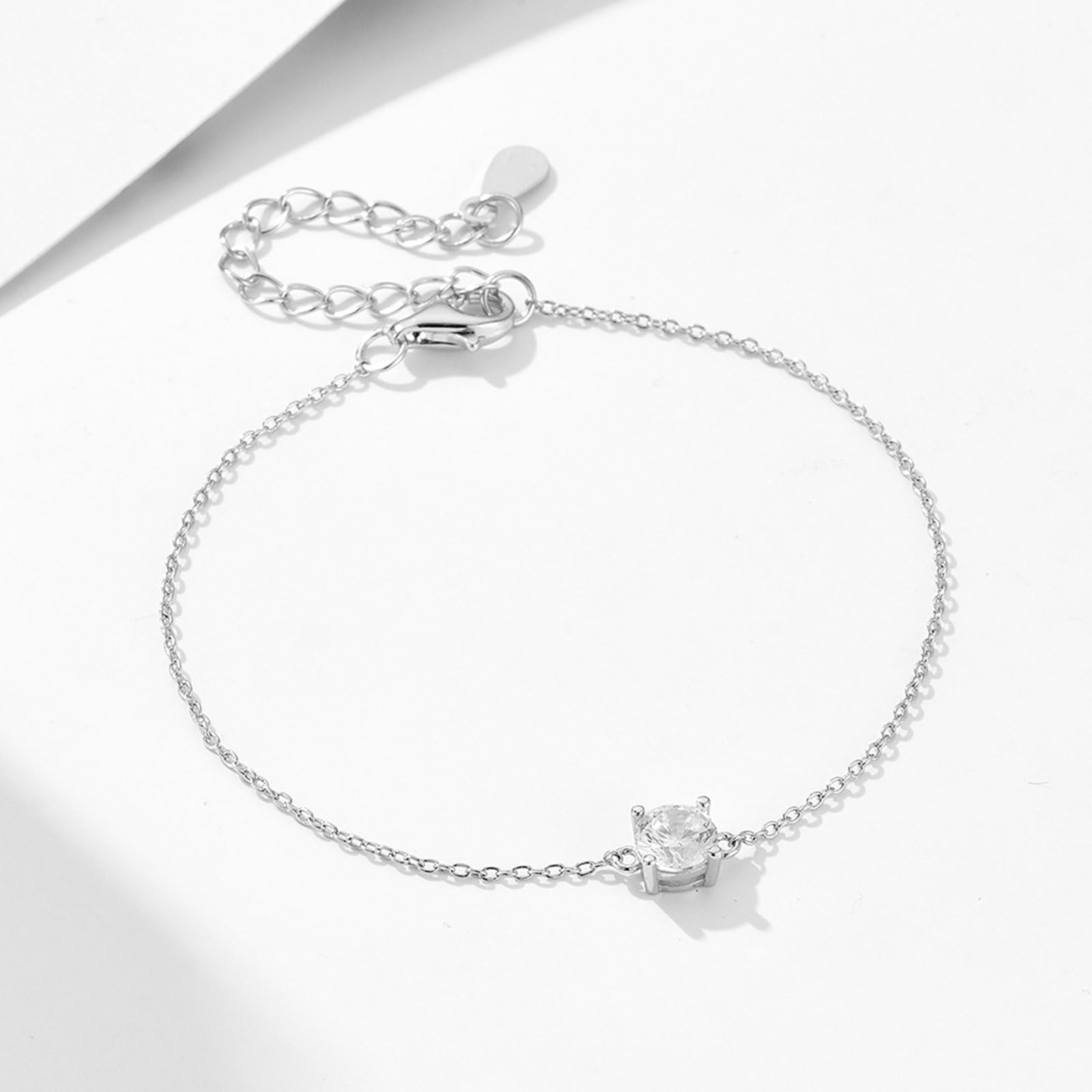 Bransoletka z charmsów z żółtego złota dla kobiet, sztuczny diament, cienka bransoletka w stylu vintage, na wesele, 9 K, 14 karatów, 18 K żółte złoto