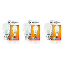 wipro 7W B22 LED Cool Day Light Bulb, Pack of 3, (Garnet)