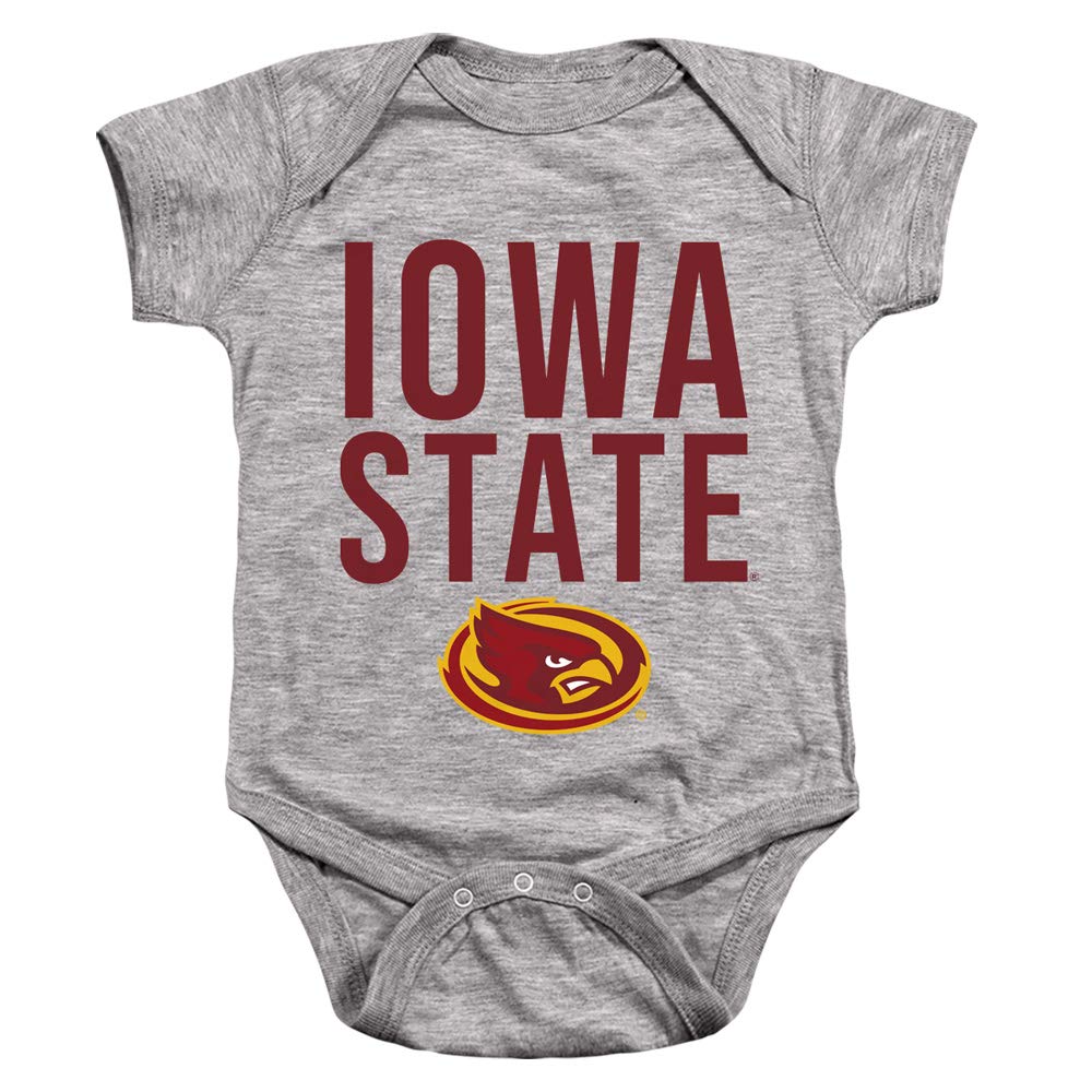 Iowa State University CyclonesOfficial Stacked Unisex Infant Snap Suit for Baby, Athletic Heather, Large (18 Months)