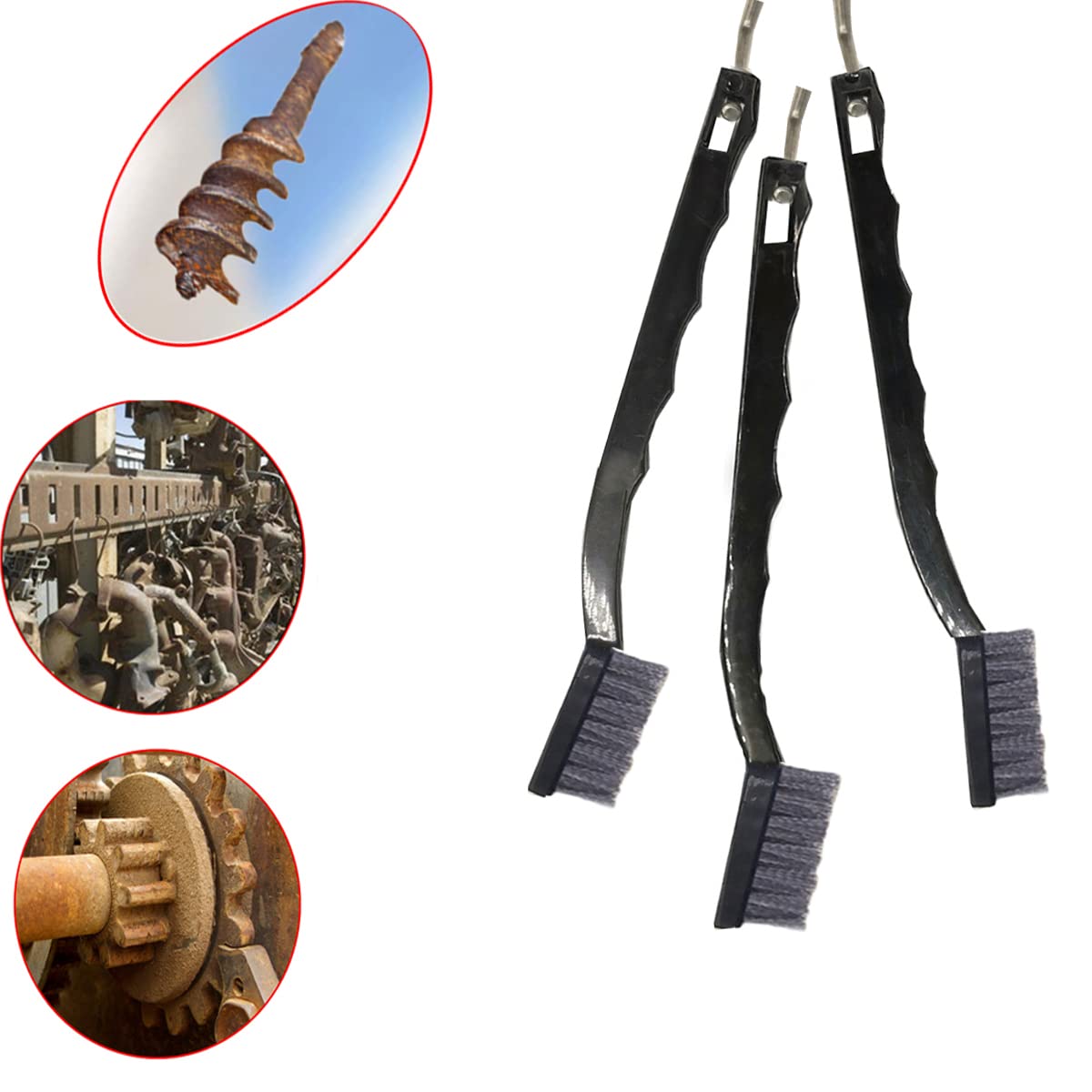 Set 6 Spazzole Metalliche Per Pulizia - In Ottone, Acciaio E Nylon, Per Rimuovere Ruggine E Sporco, 7/9 Pollici - Foto 5