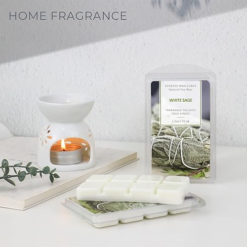 Miniatura 6 de SCENTORINI Cera derretida, cubos de cera, cera de salvia blanca derretida, cera perfumada de soja para calentadores de cera, decoración de Navidad,