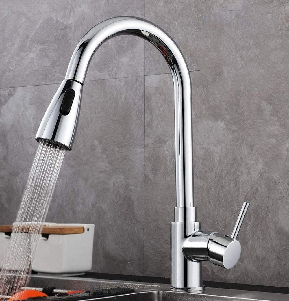 Grifo Monomando para Fregadero, Grifo de Cocina, Grifo Monomando extraíble, Grifo Giratorio de agua/E-6012