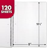 Mead Spiral Notebook, 3 Subject, Wide Ruled Paper, 7-1/2" x 10-1/2", 120 Sheets, Color Will Vary (930206-25) – view 3