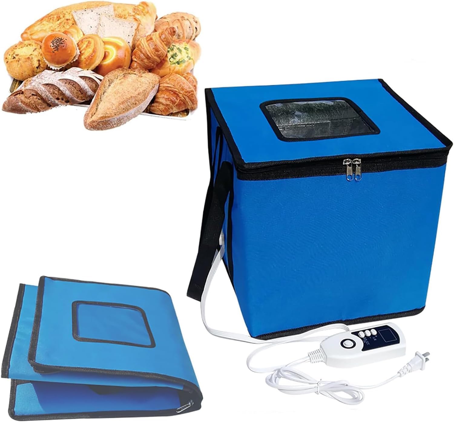 Borsa per lievitazione Pieghevole, Scatola per fermentazione dell'impasto, impostazione della Temperatura da 1 a 60 Gradi, Riscaldamento Uniforme, Design Portatile, Set per Pane e Yogurt, Mi
