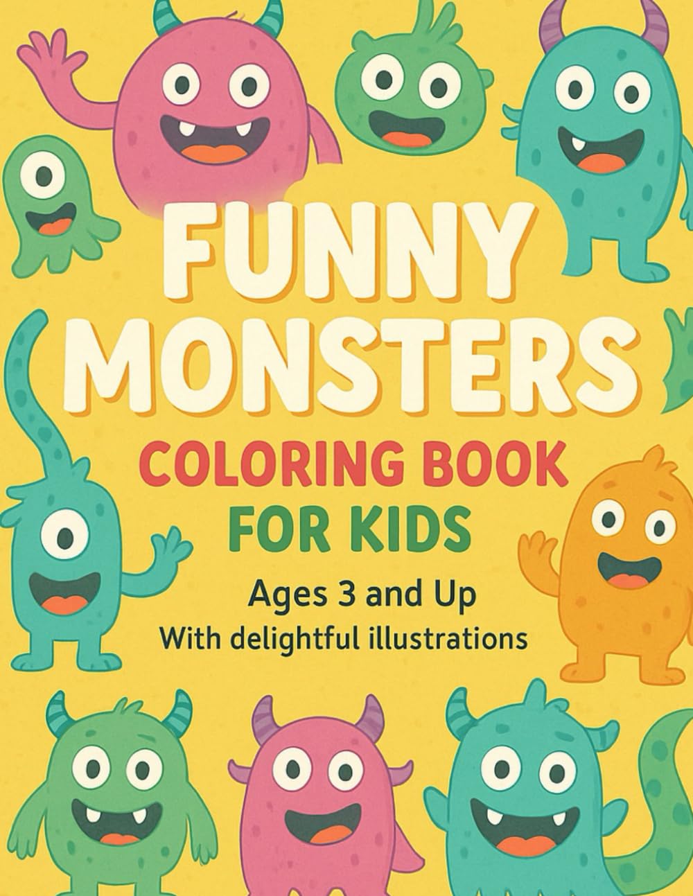 Funny Monsters Coloring Book for Kids: Ages 3 and Up | Cute and Silly Monsters | 40 Fun Coloring Pages