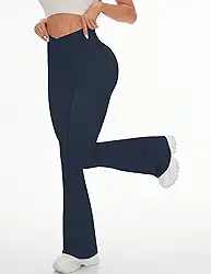 Legging feminina flare feminina cintura alta casual elástica comprimento total crossover yoga leggings bootcut flare