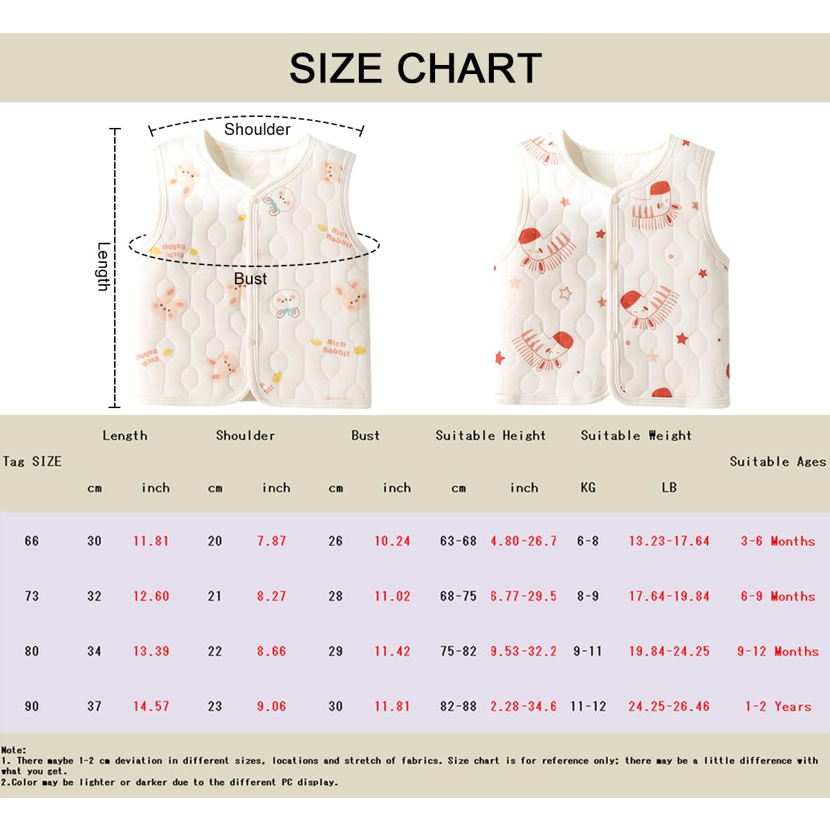 Gilet sans Manches Bébé Fille Garçon 6 9 12 24 mois Automne Hiver Gilet Débardeur Coton Chaud Bébé Fille 1 2 ans Manteau Outwear Veste sans Manches Doux Casual Sous Vêtement