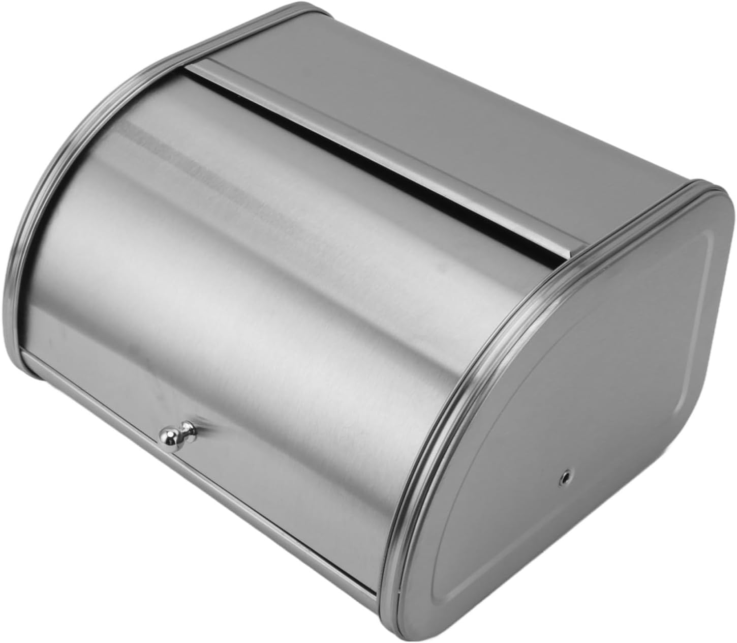 Stainless Steel Bread Box, Bread Box Exquisite Appearance Small Flat Side Metal Metal Bread Box for Storing Bread, Pastries, Donuts, Cookies (Frosted)
