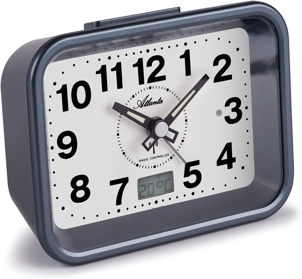 Přední view of the Atlanta 1866/5 radio-controlled analog alarm clock