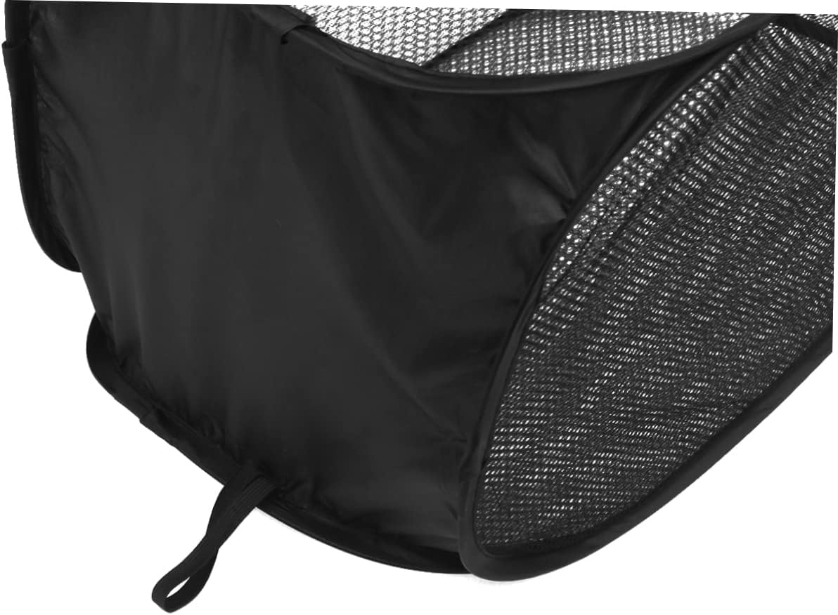 Garneck 2pcs Mesh Popup Laundry Hamper Foldable Basket Black College Laundry Basket