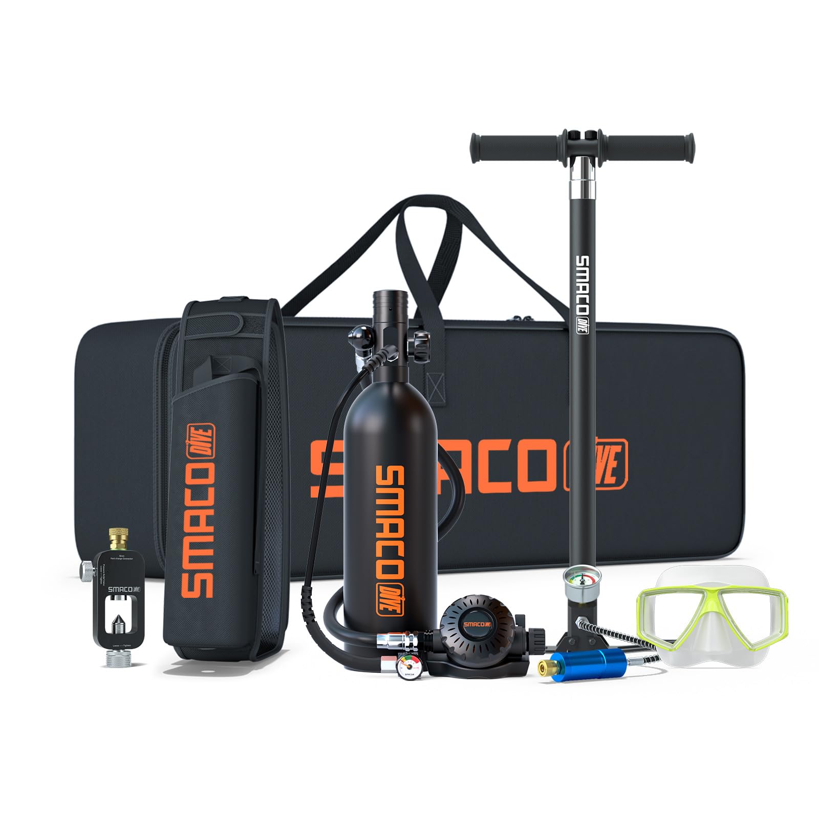 SMACO Botella de Buceo Equipo de Respiración Subacuática Tanque de Oxígeno de Buceo Respiración Bajo el Agua (No Más de 16ft) Equipo de Buceo Cilindro de Oxígeno de Buceo Serie S400Plus
