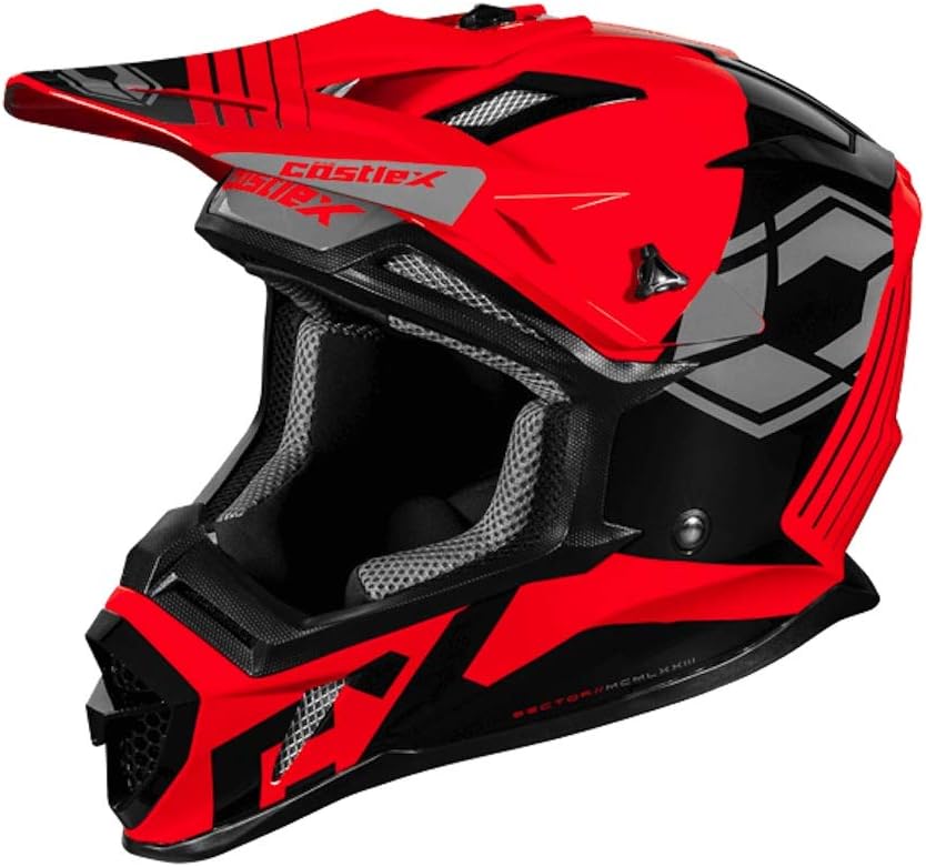 Castle X CX200 Sector Moto Helmet (Red - Small)