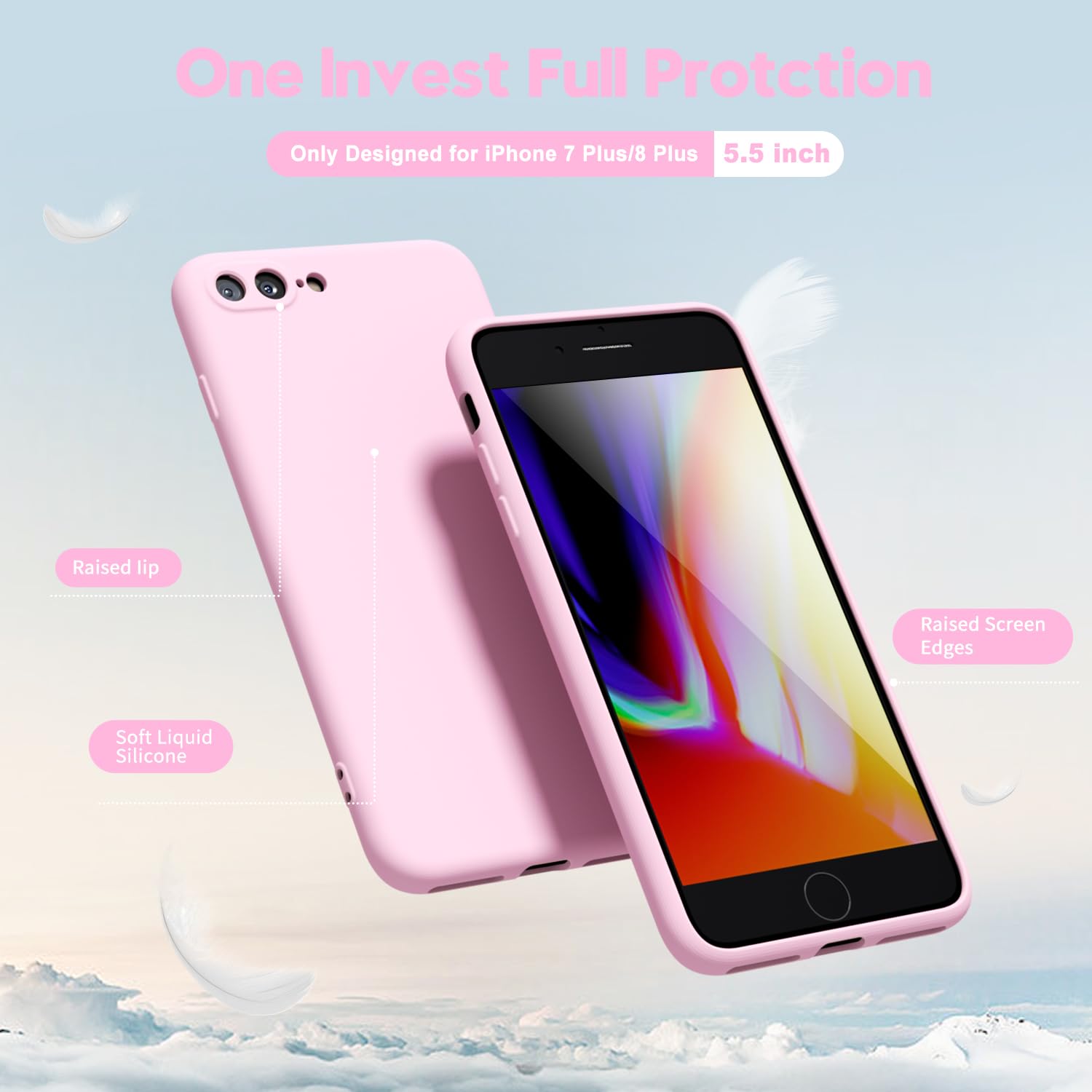 oakxco for iPhone 16 Pro Max Case Liquid Silicone, Soft Rubber Gel Elegant Aesthetic Basic Simple Cover, Cute Thin Slim TPU Matte Solid Color Plain Smooth Case for Women Girl, Light Pink — view 576
