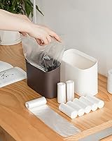 Vista 7 de Mini bolsas de basura para mini basurero, 0.5 galones, 150 unidades, 5 rollos, mini bolsas de basura para un pequeño bote de basura de escritorio