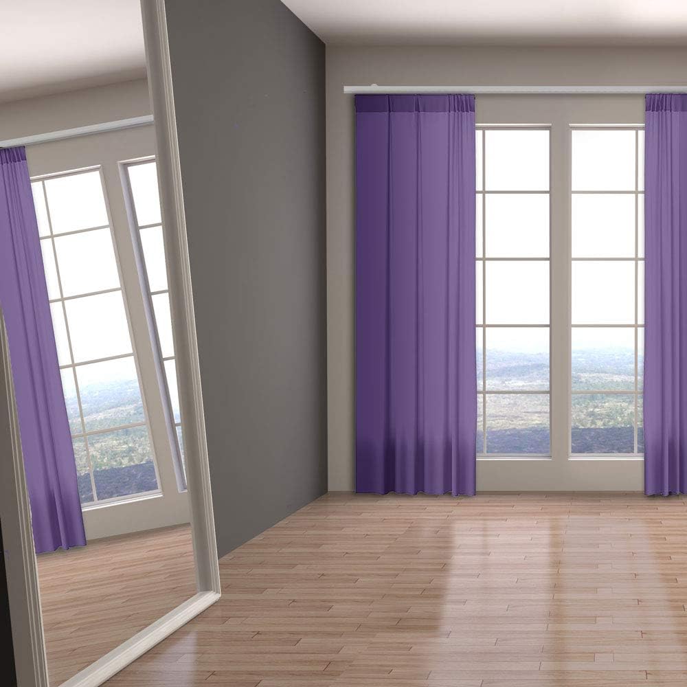 Invisible Single Traverse Window Curtain Rod Set, 96 Inch, White