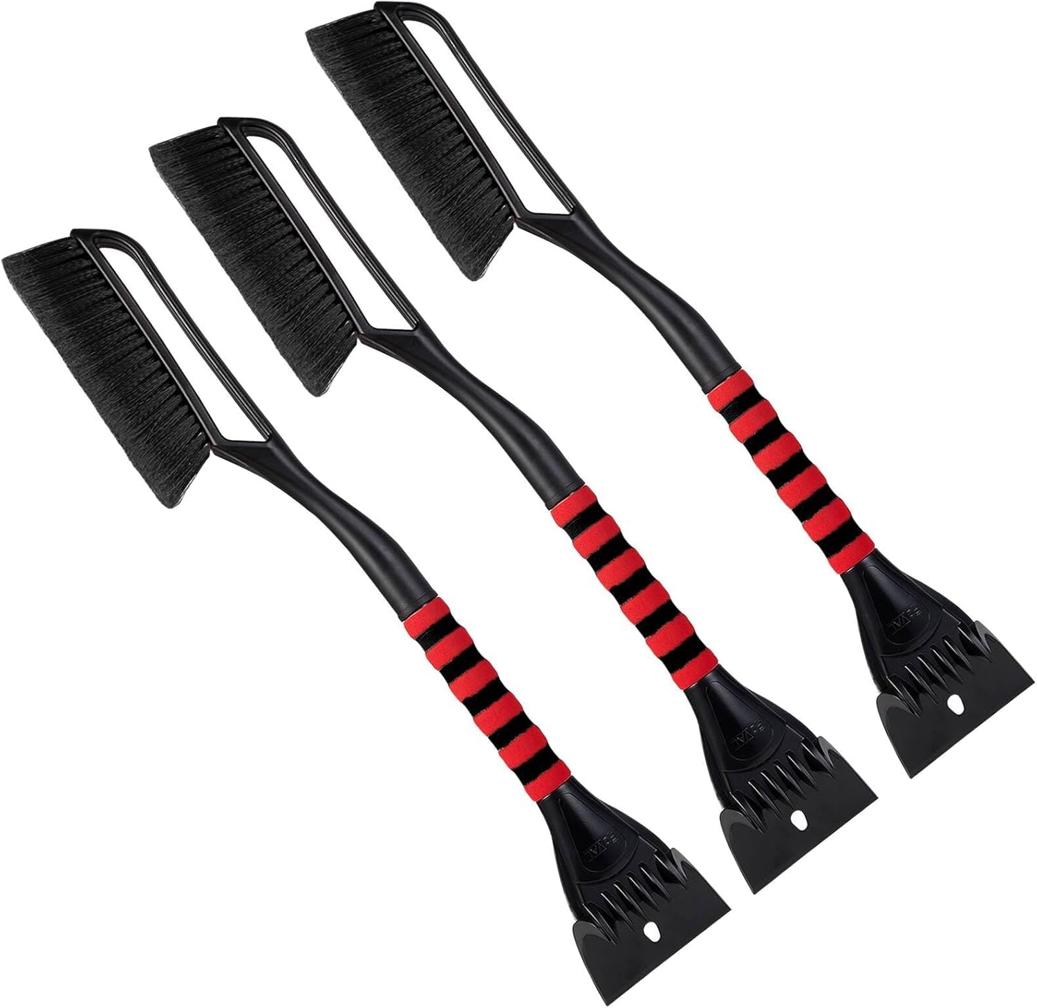 FOVAL Eiskratzer Schneebürste (68,6 cm), breiterer Schneeschaber (12 cm Breite), Schneeräumungs-Autobürste mit bequemem Schaumstoffgriff für Autos, LKWs, SUVs, Windschutzscheibe, Fenster –