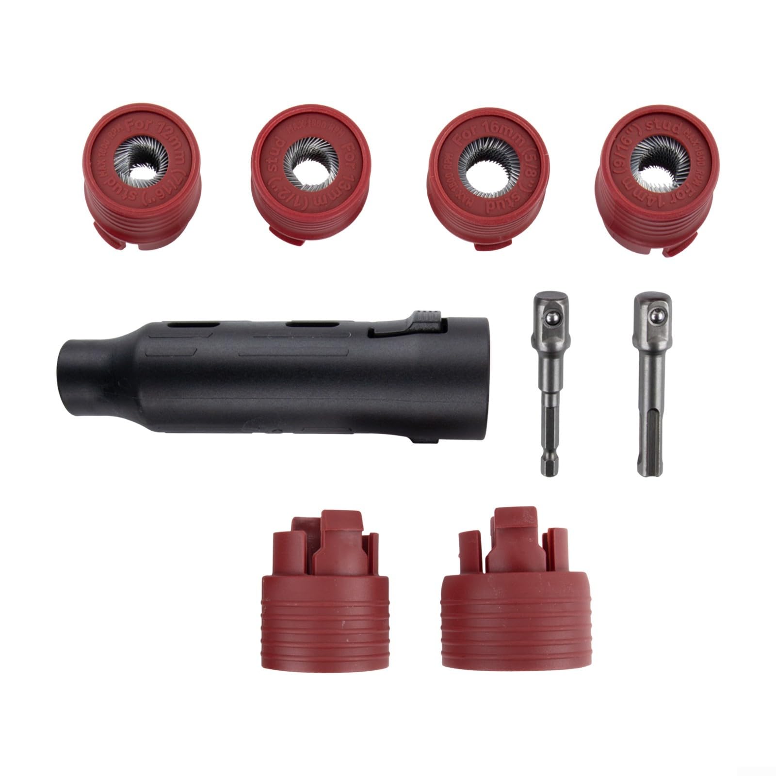 Brosses de nettoyage de goujons de roue et pilotes de perceuses