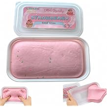 Realistic Faux Box Cake Stress Relief Tool for Adults Sticky Tactile Dough Fidget for Office Desk Focus Anxiety Management Slow Rising Sensory Squeeze for Adults Light Pink