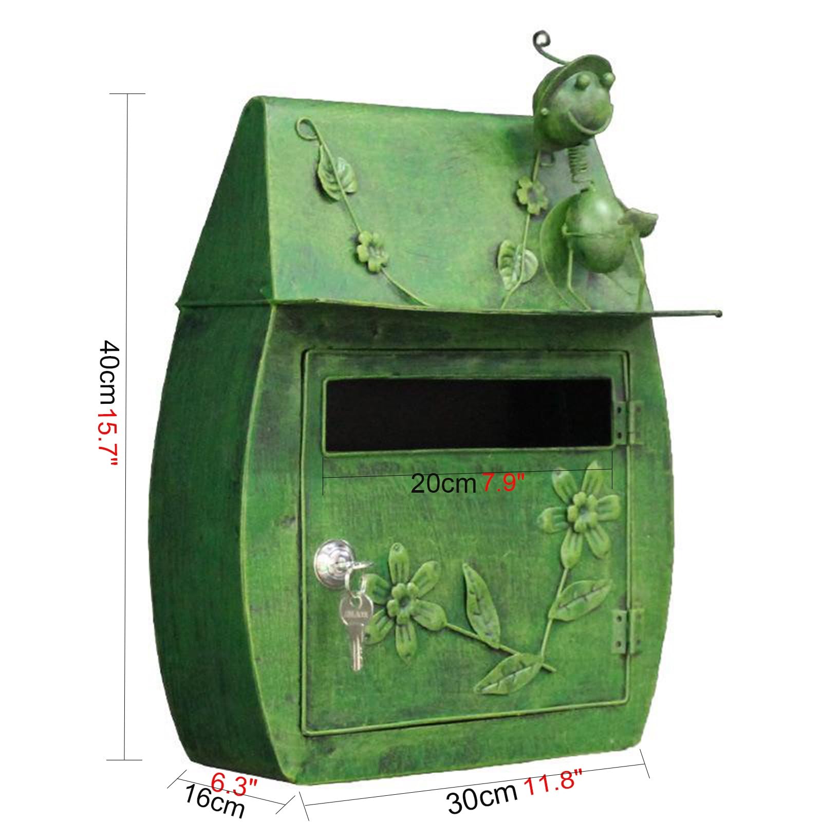 Cassetta postale in metallo con chiusura a scatto, per esterni, antipioggia, scatole per spedizioni con design di piegatura superiore, scatole per processi di vernice da forno, gancio