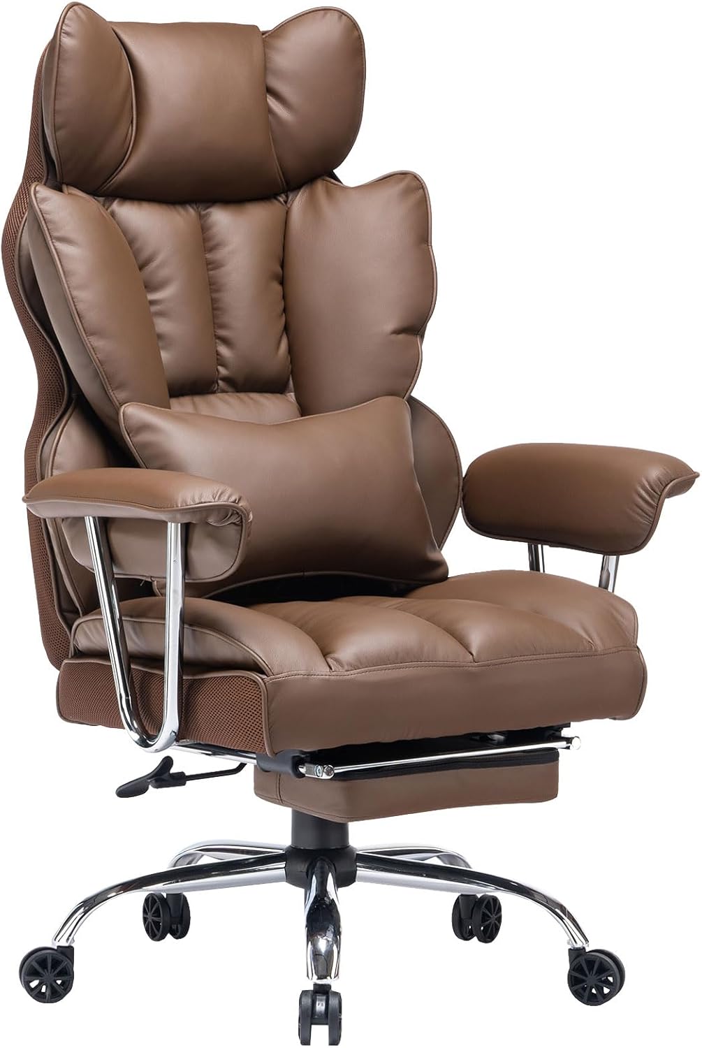 efomao Desk Office Chair, PU Leather Ergonomic Office Chair,Adjustable