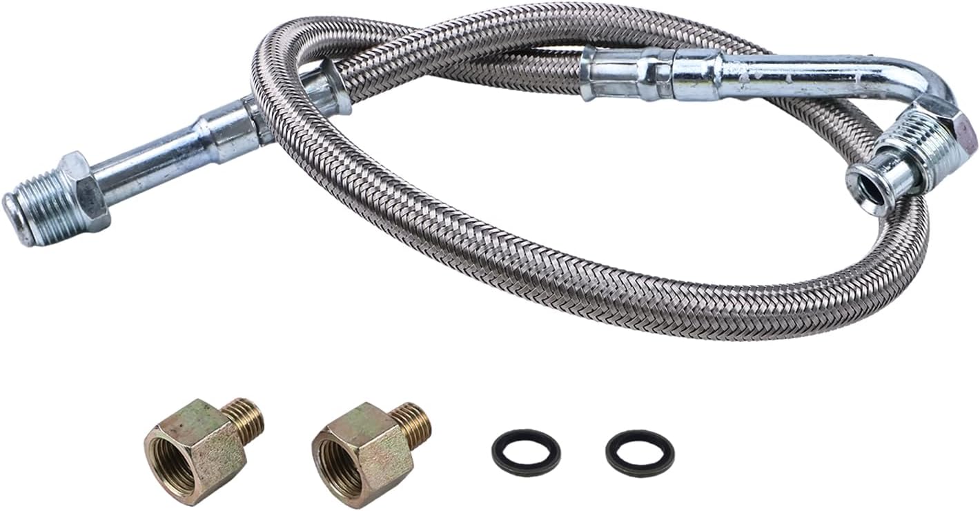 3913824 Turbo Oil Feed Line Tube and Connector Compatible with Dodge Ram Cummins 1989-1998 5.9L 6BT 12V Engines