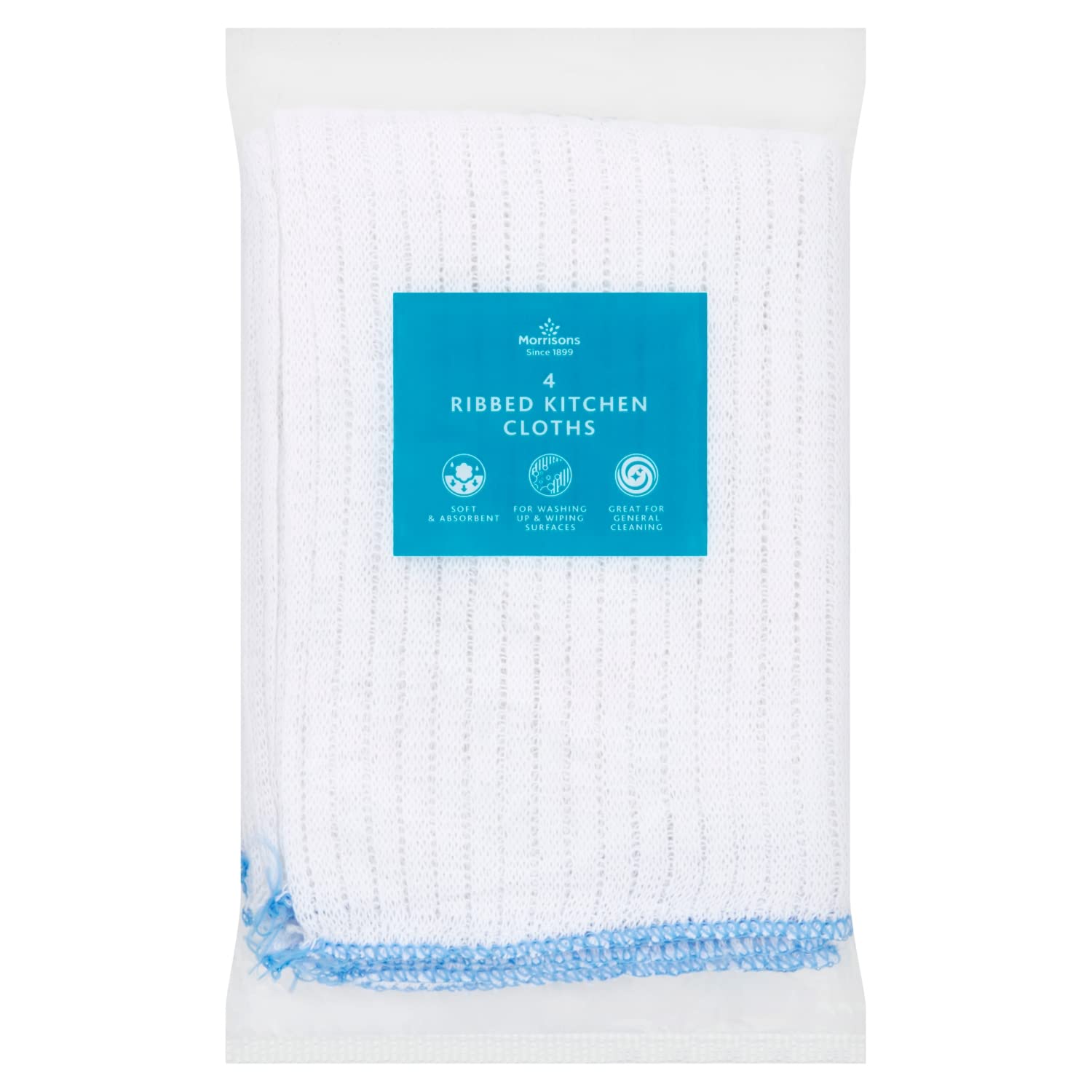 Morrisons 4 Ribbed Kitchen Cloths