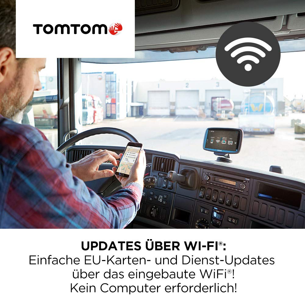 TomTom GO Professional 6250 Navigationsgerät (für LKW, Reisebusse und Transporter, 15-cm-Display, Höhen- und Gewichtsbeschränkungen, Echtzeit-Verkehrsinformationen und Lebenslang Traffic)