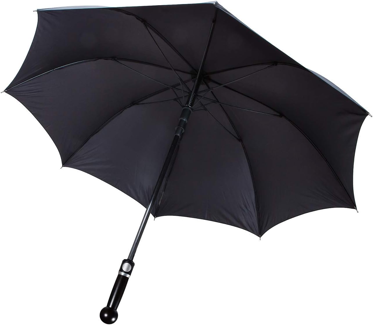 Safety umbrella short "City-Safe" (78 cm, knob in beautiful walnut). Unbreakable umbrella for self-defense. Legally legal and highly effective self-defense aid that makes you safer on the move.