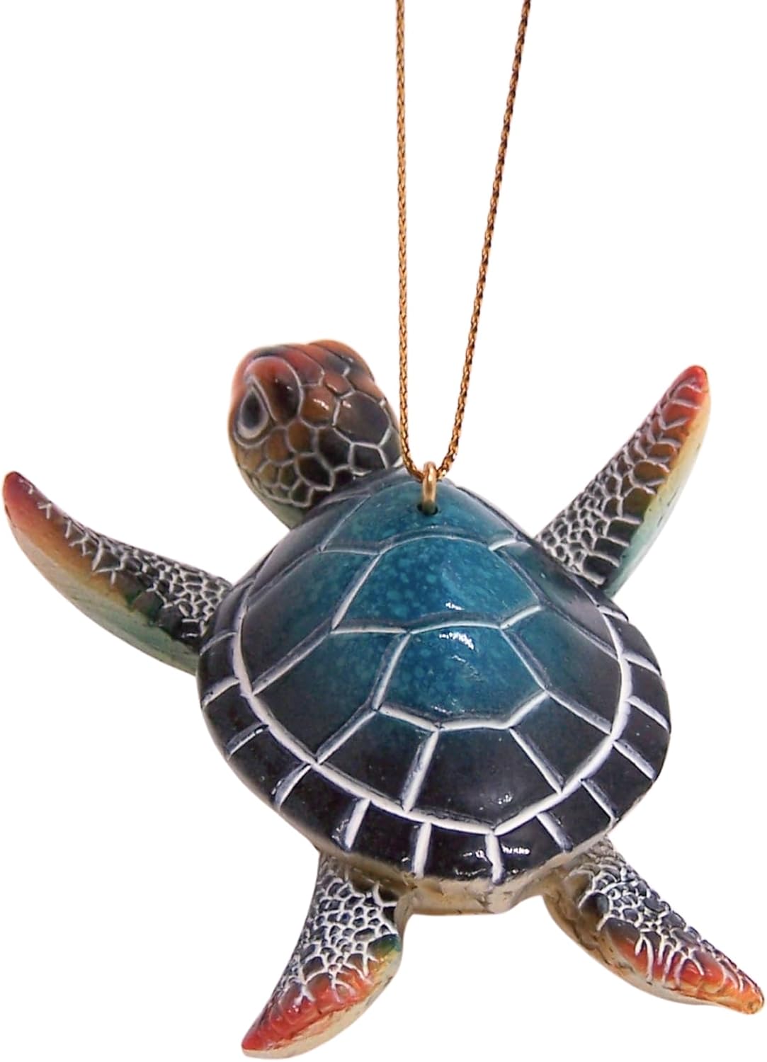 Sea Turtle Christmas Ornament, Blue Nautical Holiday Decor, 3.5 Inches - Image 5