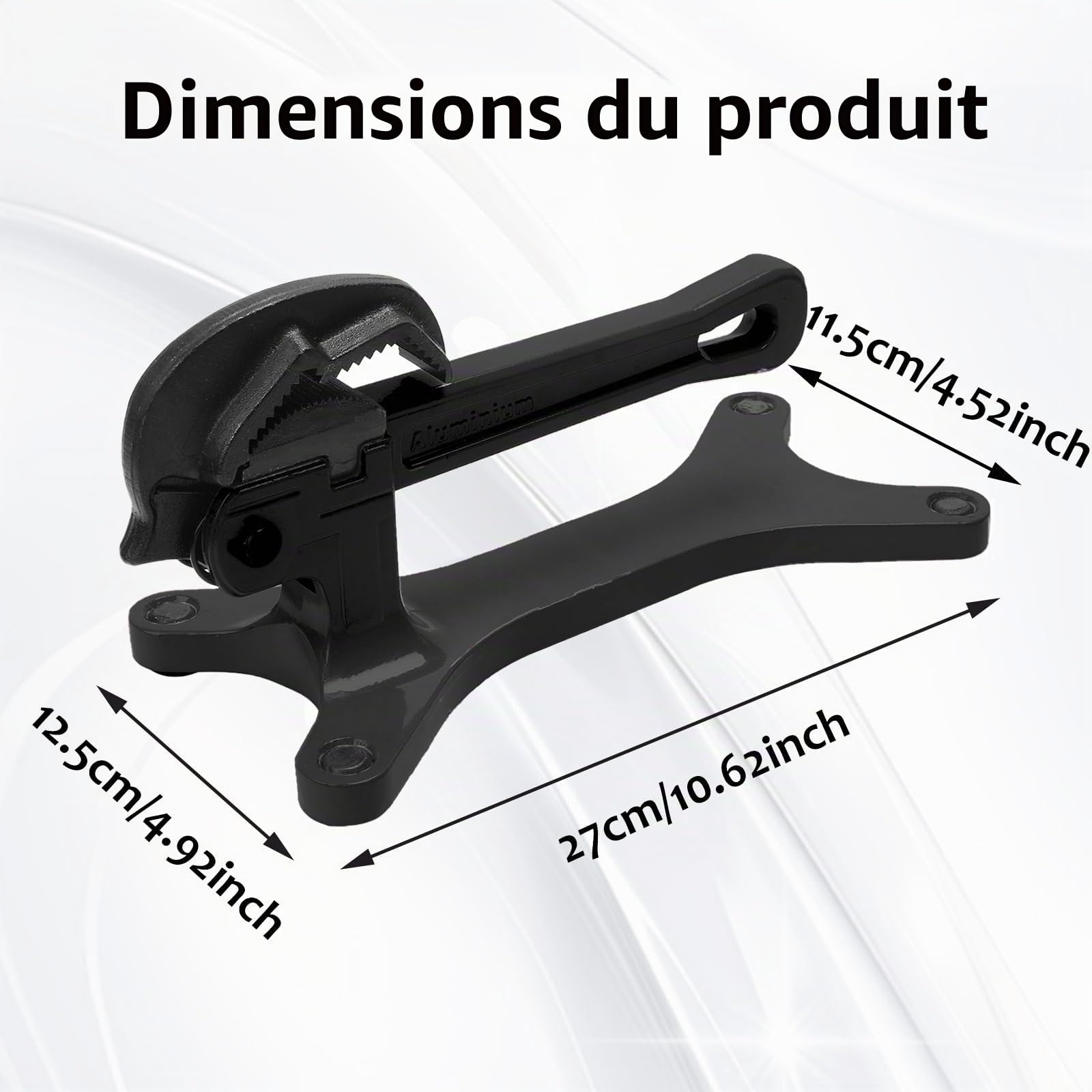 Étau portable - 0,3 à 3,8 cm - En aluminium - Réglage automatique de la force de serrage - Outil léger - Base solide pour l'entretien des valves dans les pièces - Noir