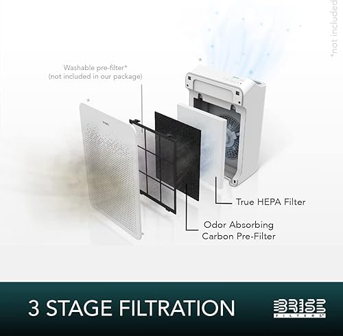 Miniatura 5 de Filtro S HEPA de repuesto - Compatible con purificador de aire Winix C545 - Reemplaza el filtro Winix S 1712-0096-00 (1 HEPA + 4 filtros de carbono)