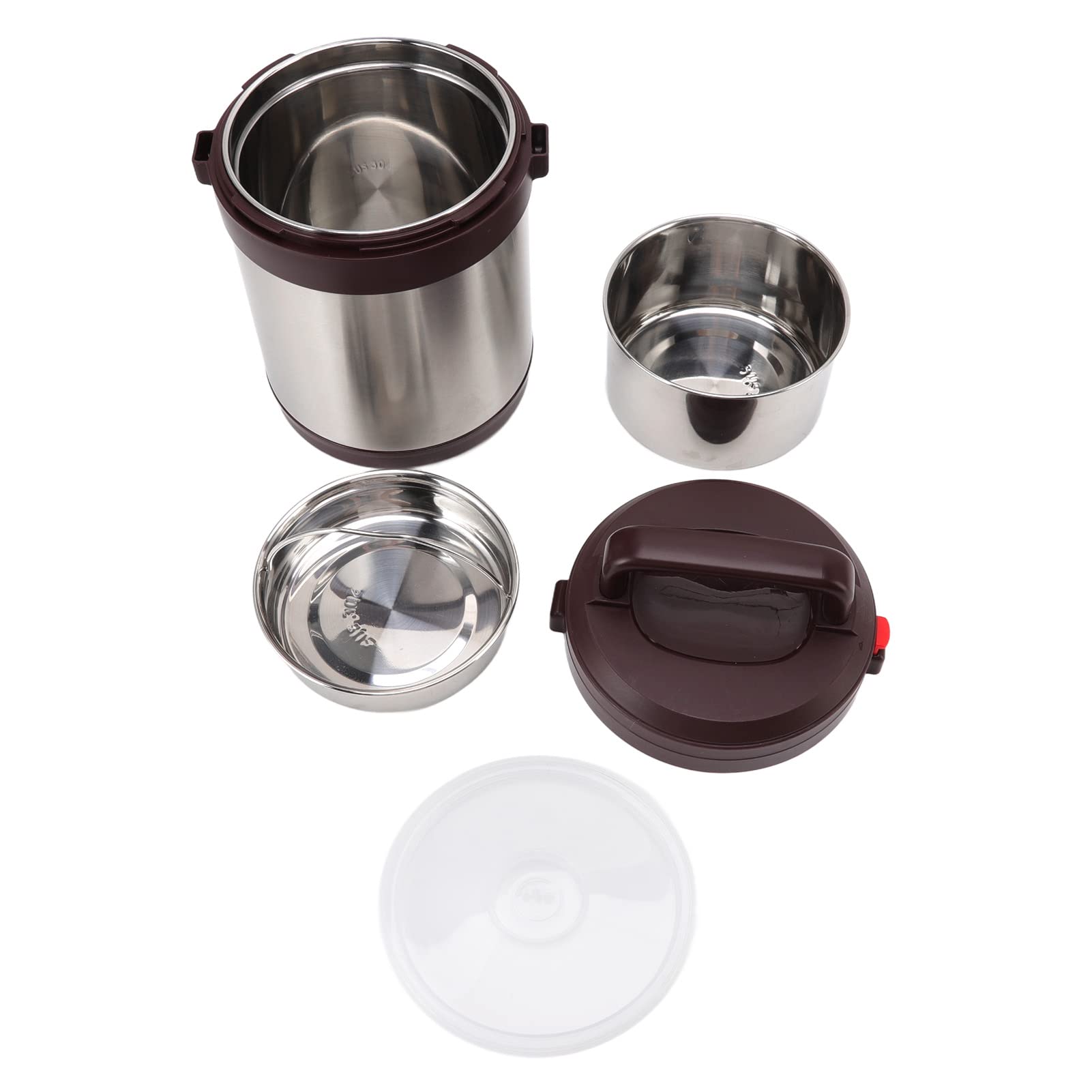 Tarro Térmico de Acero Inoxidable de 1,6 L para Alimentos, Almuerzo Aislado Portátil para el Trabajo Escolar, Picnic y Camping (Color acero inoxidable.)