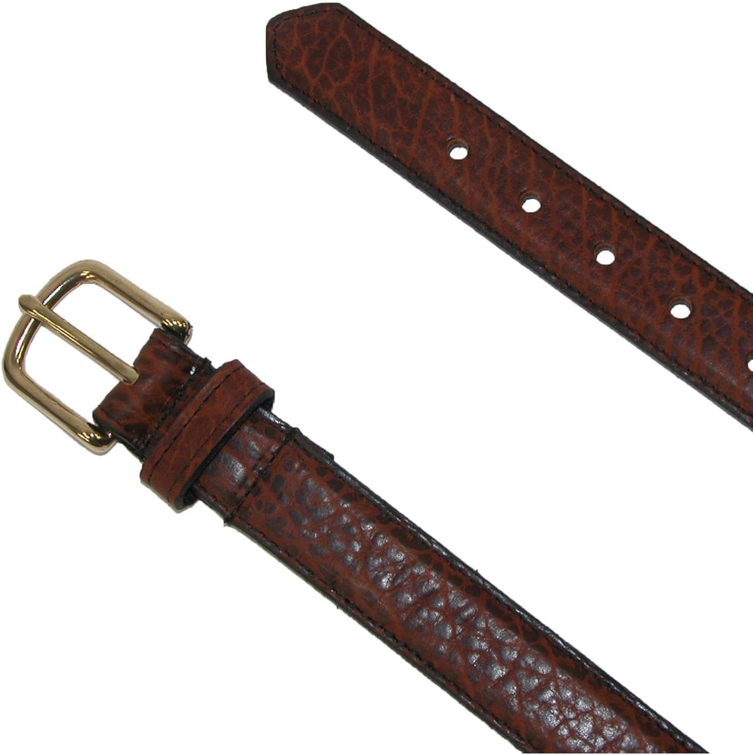 Boston Leather Men's Big & Tall 1.25 Inch Wide Bison Leather Belt, 60, Black - Image 5