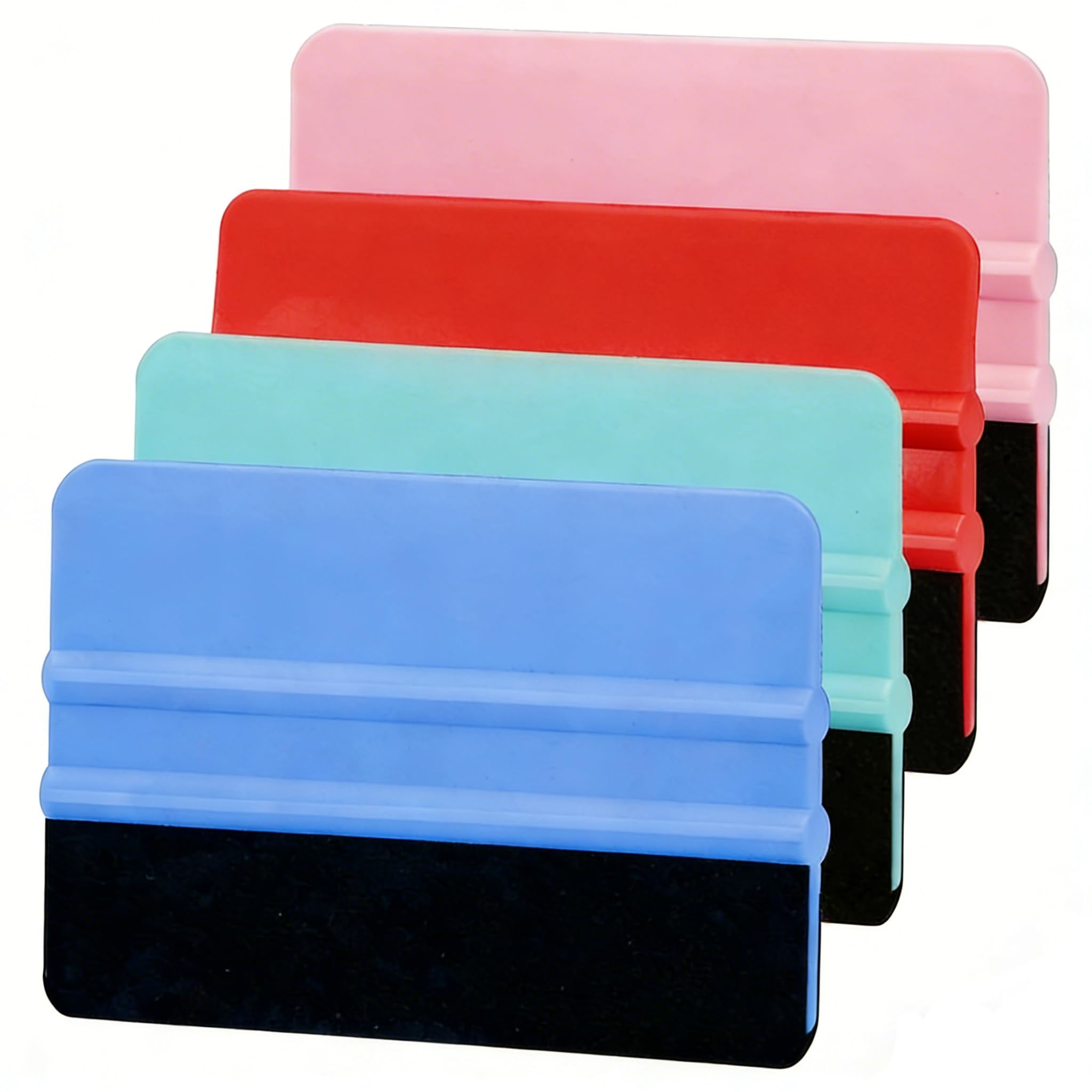 4 PCS Squeegee Smoothing Tools,Plastic Squeegee With Felt Edge,Professional Small Wing Mirror Tool for Automotive Vinyl Packaging, Window Color and Wallpaper Installation