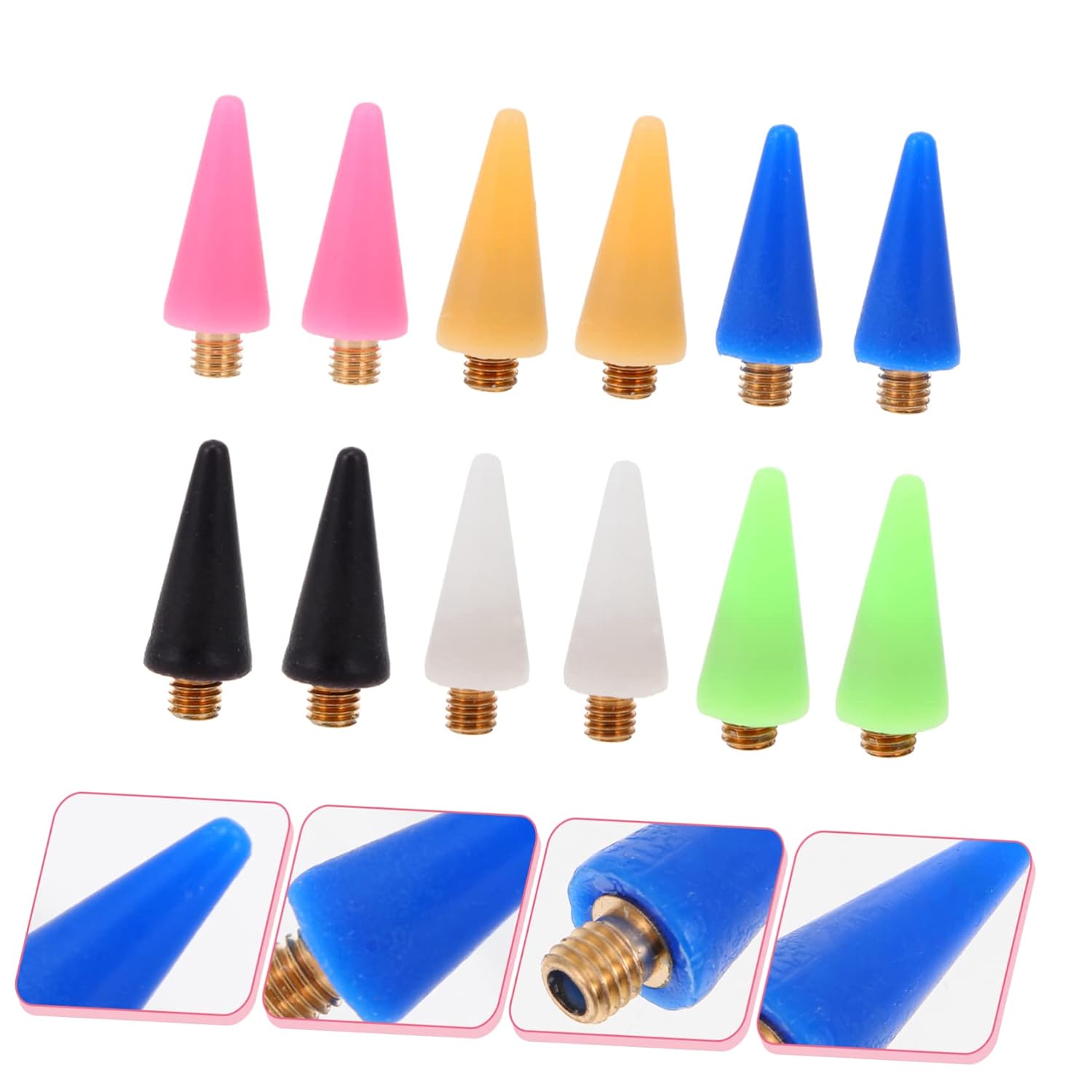 Outanaya Nail Art Wax Accessories 12pcs Rhinestone Picker Dotting Pen Tip Ideal for Salons Home Use