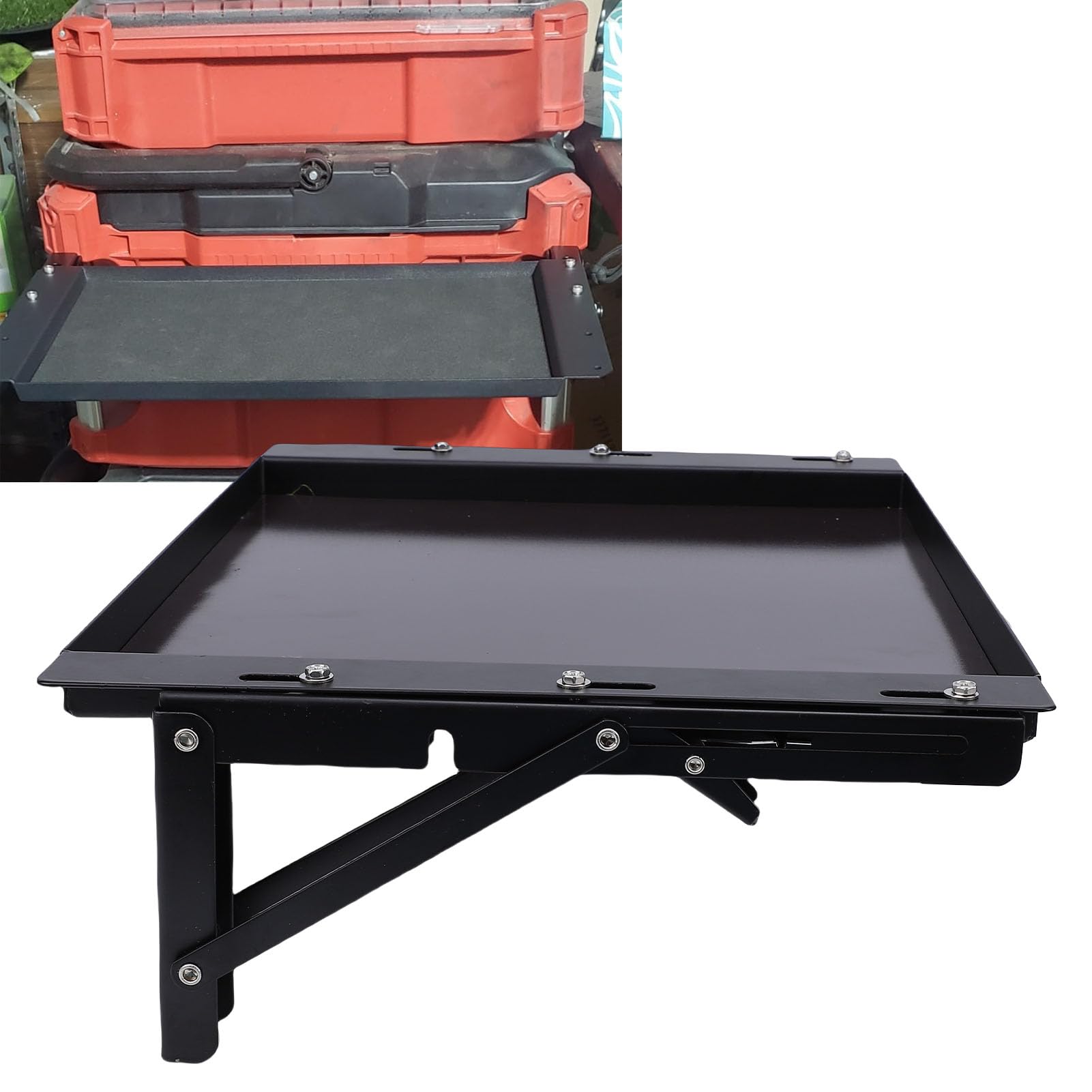Akozon Mesa Magnética Plegable de 11.81x11.81 Pulgadas, Caja Herramientas Alta Resistencia, Bandeja con Implemento Instalación Apto para Organización Cajas Herramientas, Automáticas