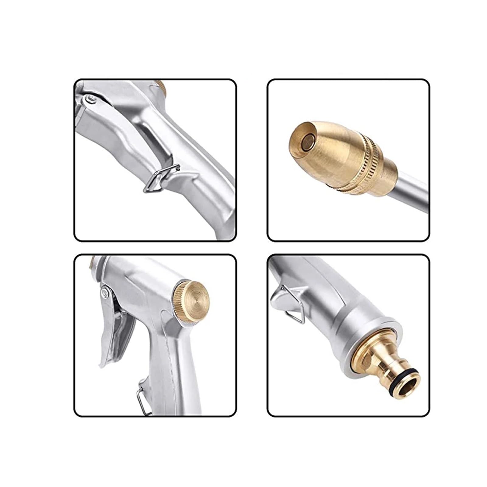 Pistola De Agua For Jardín, Lavadora Alta Presión Ajustable, Metal For Lavado Coches, Boquillas Espuma For Manguera Riego, Aspersor PrevencióN De Fugas De Alta PresióN