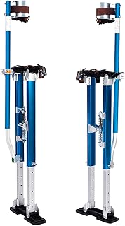 Painting Drywall Stilts,Adjustable Aluminum Tool Stilt for Plastering,24" - 40" Sheetrock Stilts,Professional Drywall Stilts, Blue