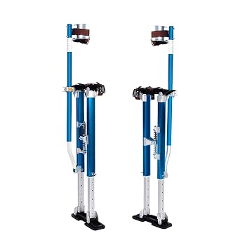 Painting Drywall Stilts,Adjustable Aluminum Tool Stilt for Plastering,24" - 40" Sheetrock Stilts,Professional Drywall Stilts, Blue