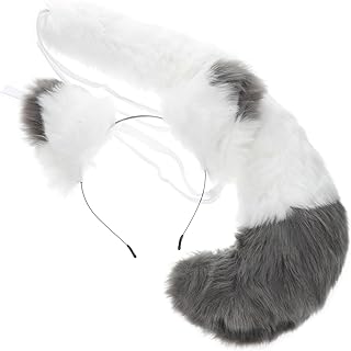 NOLITOY 1 Conjunto De Tiaras Acessórios De Cabelo Fantasias De Halloween Cauda De Animal Peludo Tiara De Animais Kit De De Rabo De Raposa Arnês Orelhas De Raposa Terno De Cauda