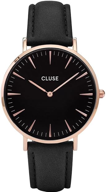 CLUSE La Bohème - Orologio da polso in oro rosa e pelle nera : Amazon.it:  Orologi