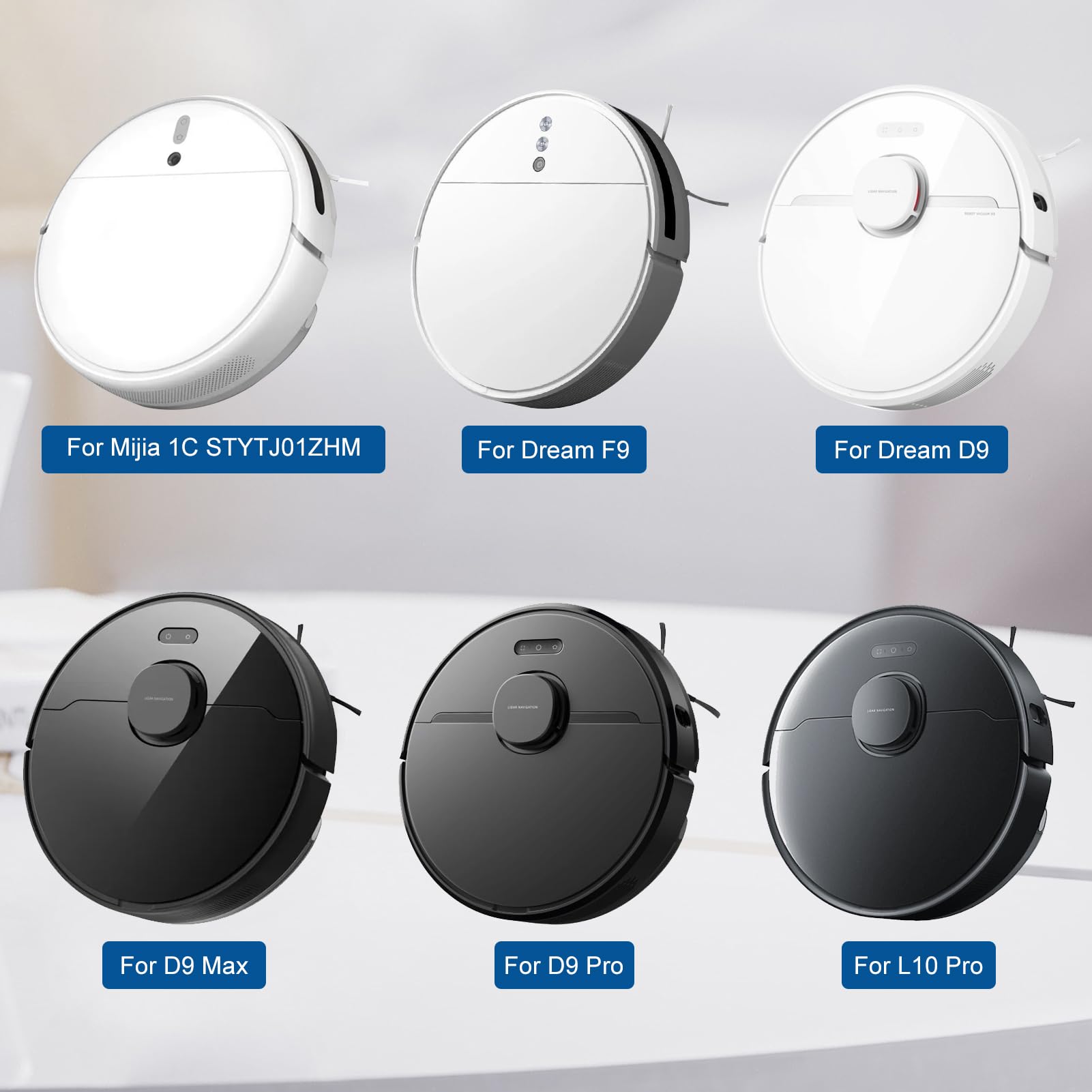 Chuancheng Xiaomi Mijia 1C STYTJ01ZHM için 5 adet yedek silme pedi aksesuarı, Dream F9 için, Dream D9/D9 Max/D9 Pro/L10 Pro elektrikli süpürge için